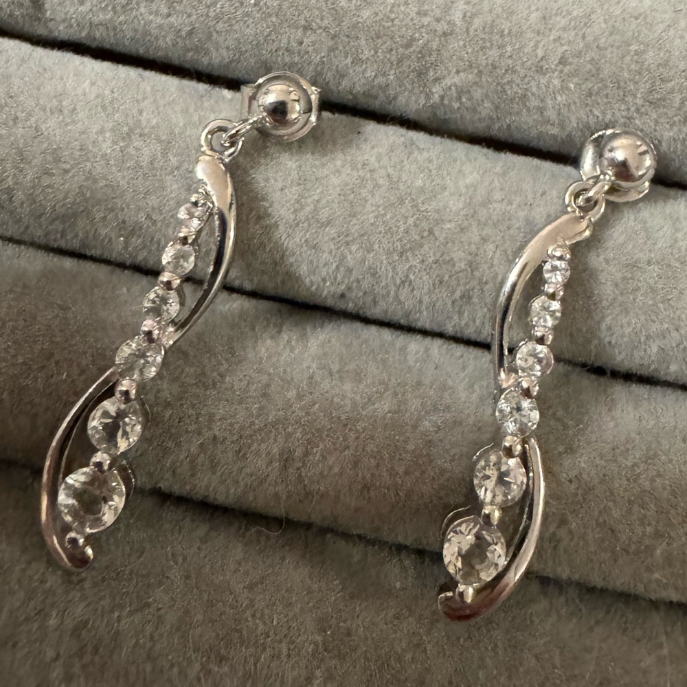 ✨ 925 Sterling Silver Crystal Drop Earrings Thailand